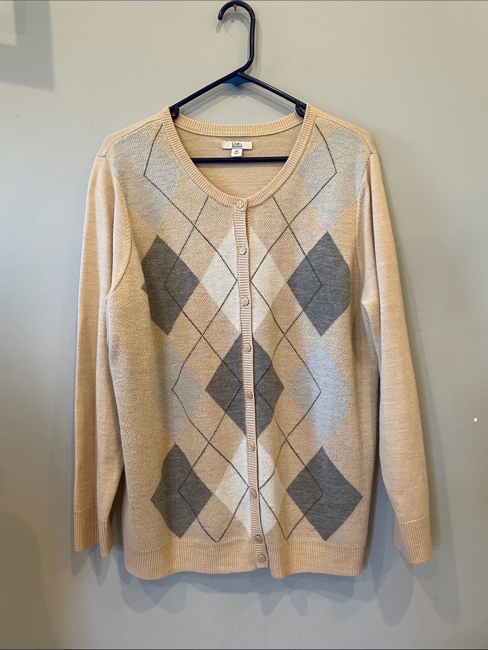 Croft & barrow argyle beige sweater cardigan